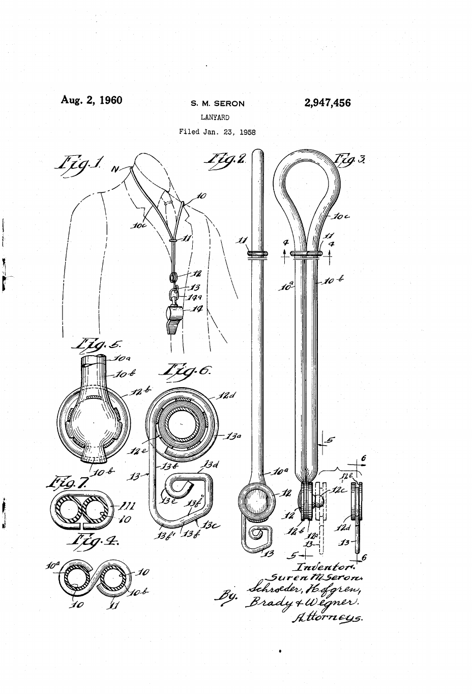 US-2947456-A Lanyard patent drawing